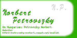 norbert petrovszky business card